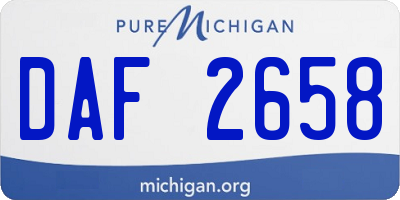 MI license plate DAF2658