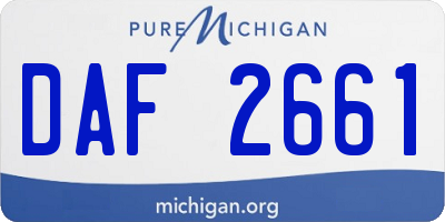 MI license plate DAF2661