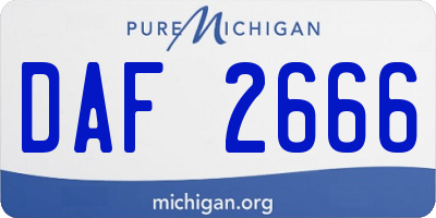 MI license plate DAF2666