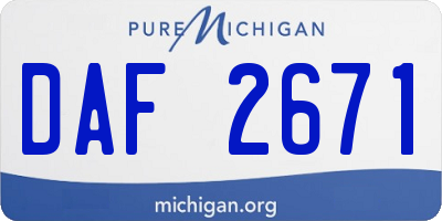 MI license plate DAF2671