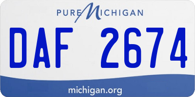 MI license plate DAF2674