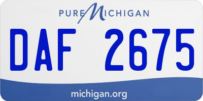 MI license plate DAF2675