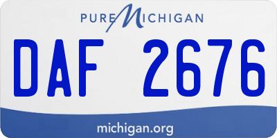 MI license plate DAF2676