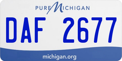 MI license plate DAF2677