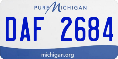 MI license plate DAF2684