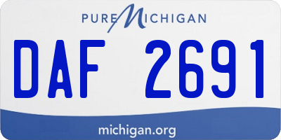 MI license plate DAF2691