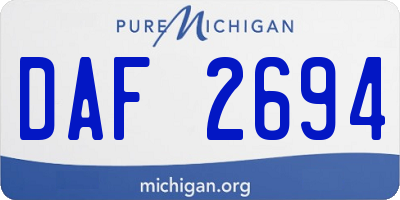 MI license plate DAF2694