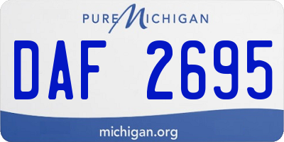 MI license plate DAF2695