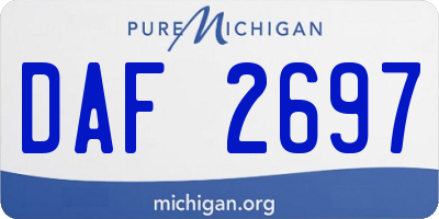 MI license plate DAF2697