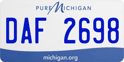 MI license plate DAF2698