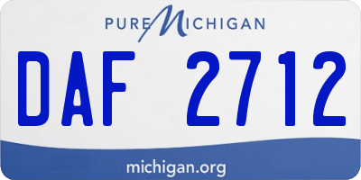 MI license plate DAF2712