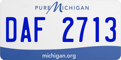 MI license plate DAF2713
