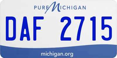 MI license plate DAF2715