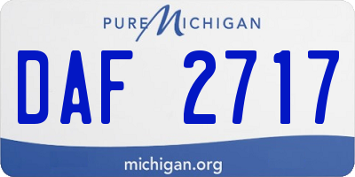 MI license plate DAF2717