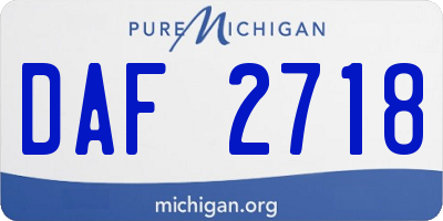 MI license plate DAF2718