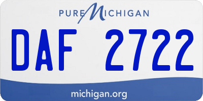 MI license plate DAF2722
