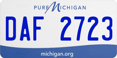 MI license plate DAF2723