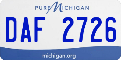 MI license plate DAF2726