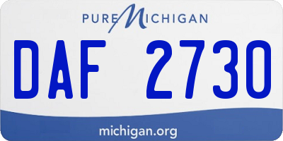 MI license plate DAF2730