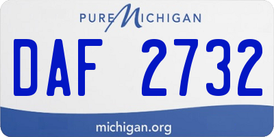 MI license plate DAF2732