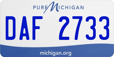 MI license plate DAF2733