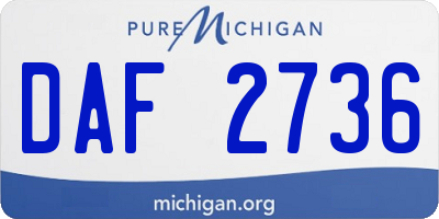 MI license plate DAF2736