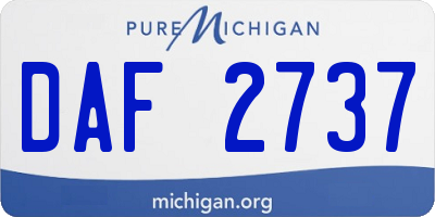 MI license plate DAF2737