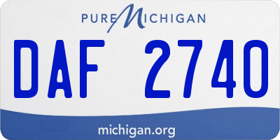 MI license plate DAF2740