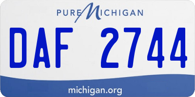 MI license plate DAF2744