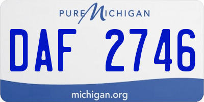 MI license plate DAF2746
