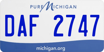 MI license plate DAF2747