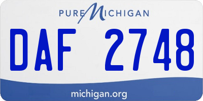 MI license plate DAF2748