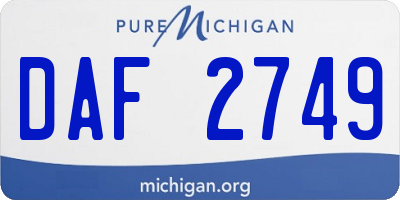 MI license plate DAF2749