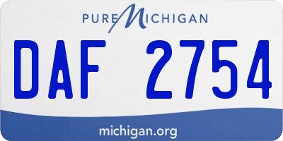 MI license plate DAF2754