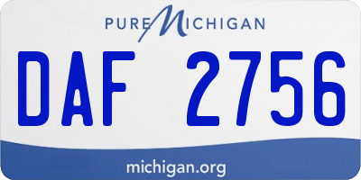 MI license plate DAF2756