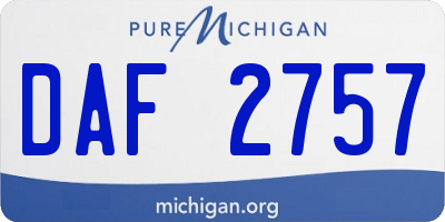 MI license plate DAF2757