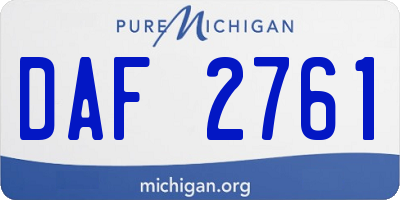 MI license plate DAF2761