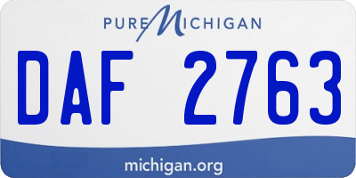 MI license plate DAF2763