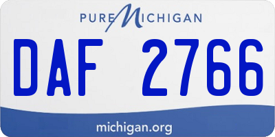 MI license plate DAF2766