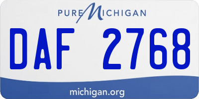 MI license plate DAF2768
