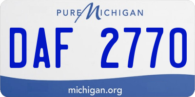 MI license plate DAF2770