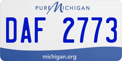 MI license plate DAF2773