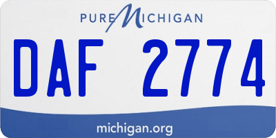 MI license plate DAF2774