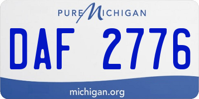 MI license plate DAF2776
