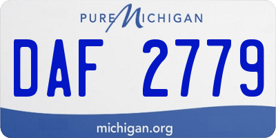 MI license plate DAF2779