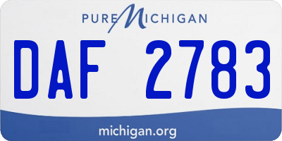 MI license plate DAF2783
