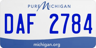 MI license plate DAF2784