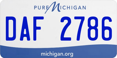 MI license plate DAF2786
