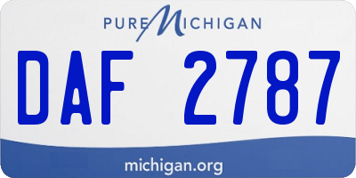 MI license plate DAF2787