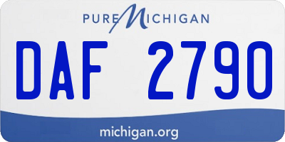 MI license plate DAF2790